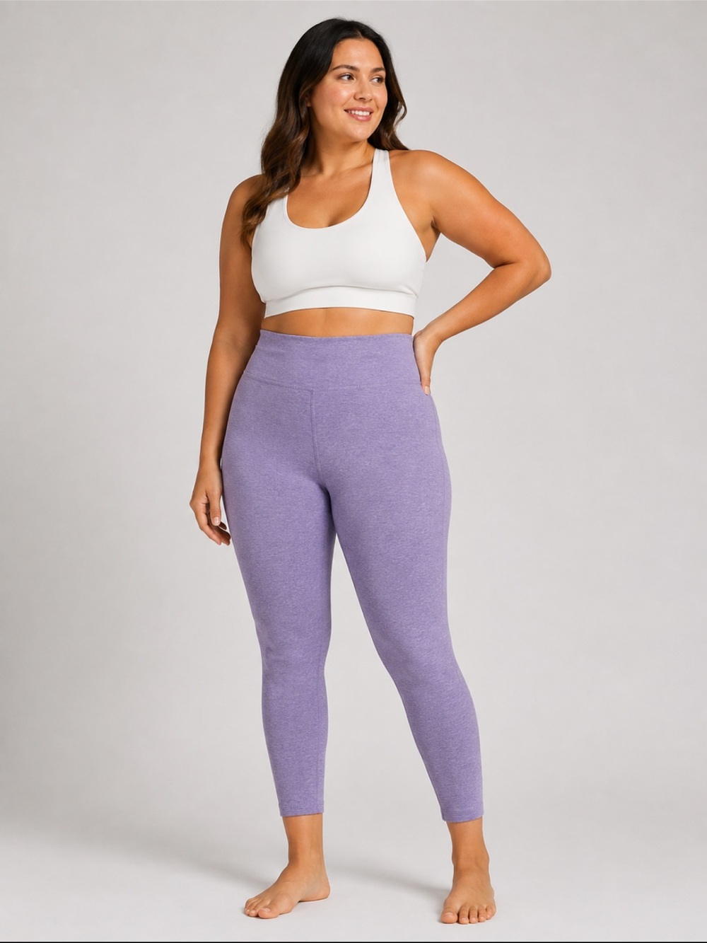 #243 Beyond Yoga Spacedye Caught In The Midi Leggings Purple Large EUC